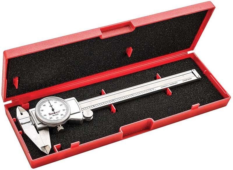 Six-inch dial caliper in its storage case